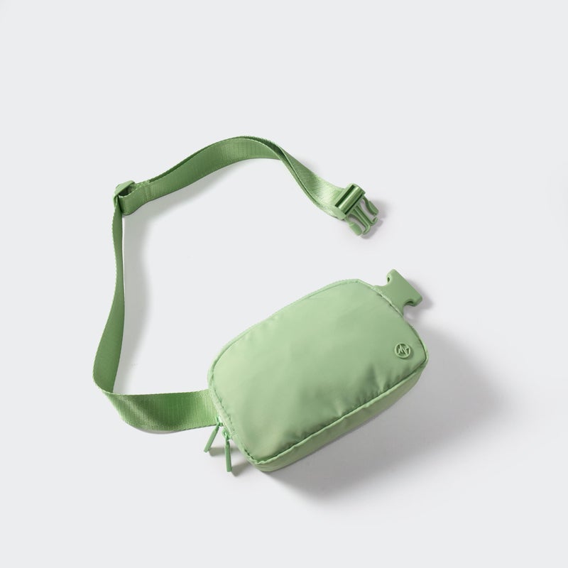 Pander Two Way Zipper Fanny Pack Nylon Everywhere Belt Bag for Women, Water Repellent Waist Packs, Crossbody Bags with Adjustable Strap. (Green Asparagus) - Image 2