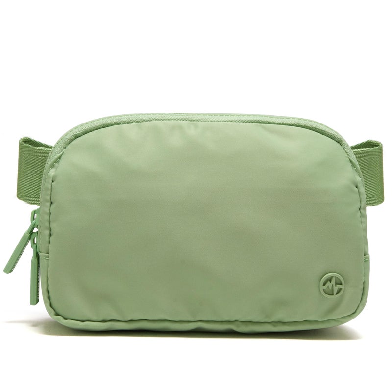 Pander Two Way Zipper Fanny Pack Nylon Everywhere Belt Bag for Women, Water Repellent Waist Packs, Crossbody Bags with Adjustable Strap. (Green Asparagus) - Image 1