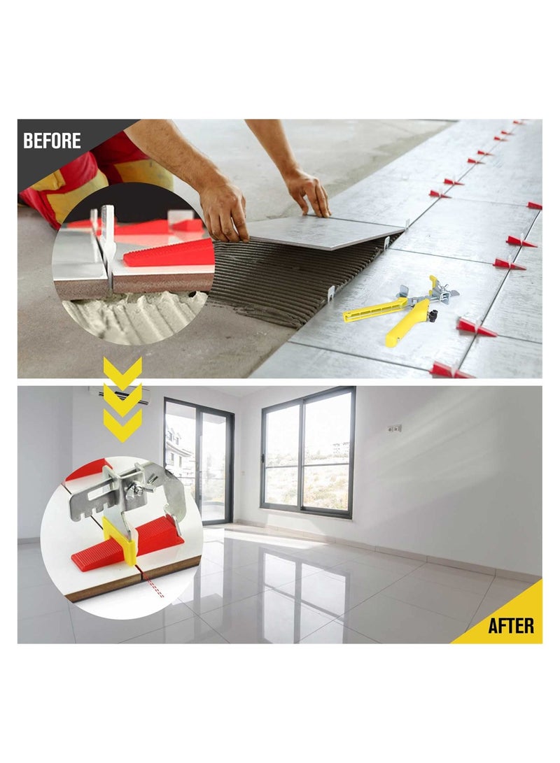 Excefore Tile Leveling System with Tile Plier, 300 PCS Tile Spacers Clips and 100 PCS Reusable Wedges, DIY Tile Installation Tools Kit for Bathroom Floors and Kitchen Walls (Tile Spacers 1/16 Inch) - Image 4