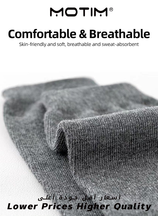 Motim 5 Pairs Socks for Men Multi Colors Premium Cotton Socks Mid-Calf Formal Moisture Wicking Suitable for All Seasons for Business Casual Wear  - Image 5