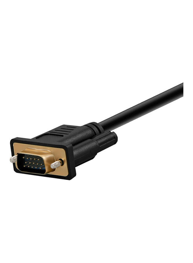 HDMI To VGA Cable HD-15 D-SUB Video Adapter Cable Black - Image 4