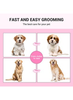 MIU COLOR MIU COLOR Pet Grooming Brush, 2 Sided Undercoat Rake for Dogs & Cats, Professional Deshedding Brush and Dematting Tool, Effective Removing Knots, Mats, Tangles for Cats, Dogs, Extra Wide (Pink)  - Image 5