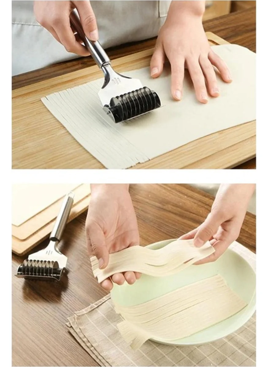 Toptan Bulurum Toptanbulururum Stainless Steel Dough Cutting Apparatus with Metal Handle