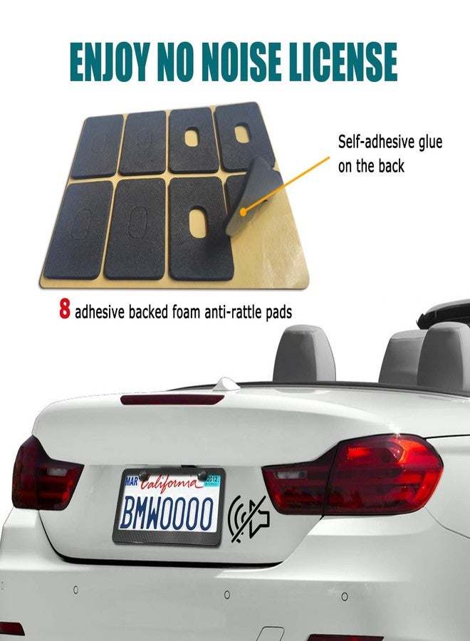 Aootf License Plate Frame Carbon Fiber- Black Aluminum Car Tag Holder Cover Printed Carbon Pattern with Stainless Steel Screws Caps, Front & Rear 2 Pack - Image 5