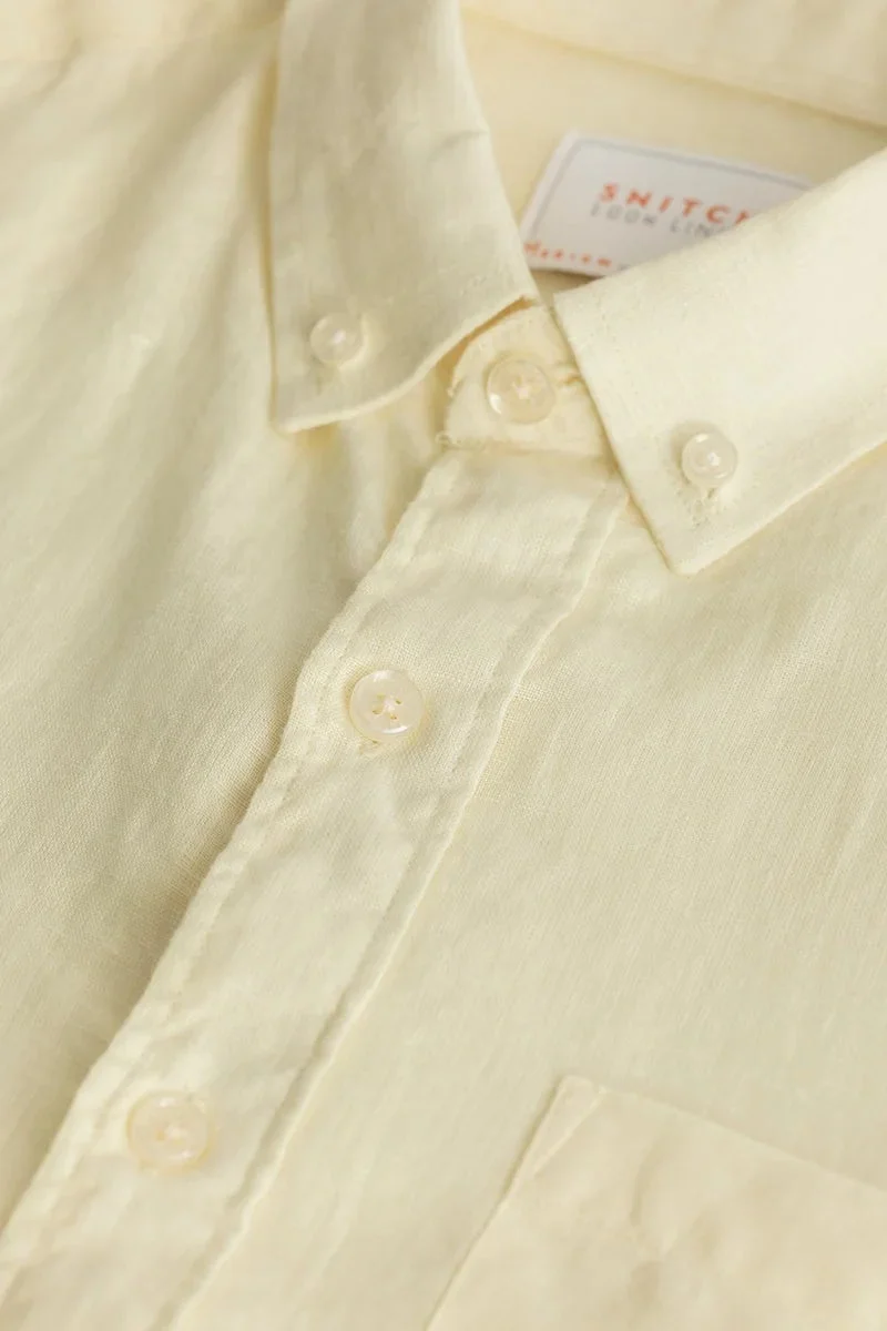 SNITCH Elementary Yellow Plain 100% Linen Shirt