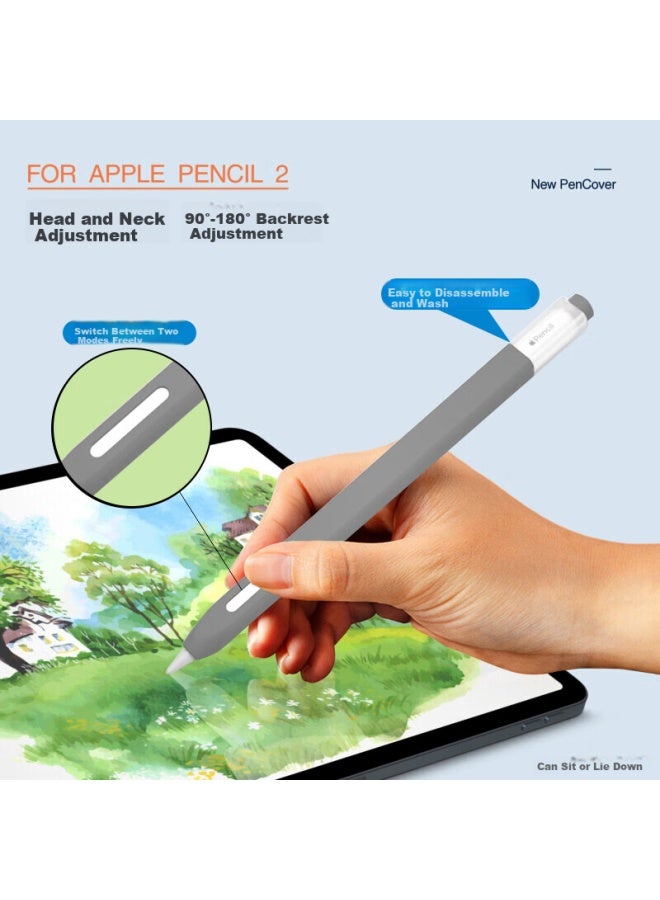 Australian Wave Aolang Compatible Apple Pencil Case For Apple Ipad 2nd Generation Capacitive Stylus Case With Magnetic Charging, Silicone Tip Protection, Ultra-thin Shockproof Soft Shell Upgraded Version - Starry Gray - Image 1
