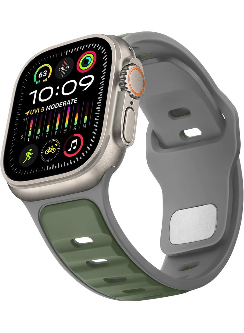 TEMPO Silicone Band Compatible with Apple Watch for Men Women Ultra 3 | 2 | 1, 49mm/45mm/44mm/42mm Soft Sport Loop Waterproof Strap for iWatch Series 11/10/9/8/7/6/5/4/3/2/1 - Image 1