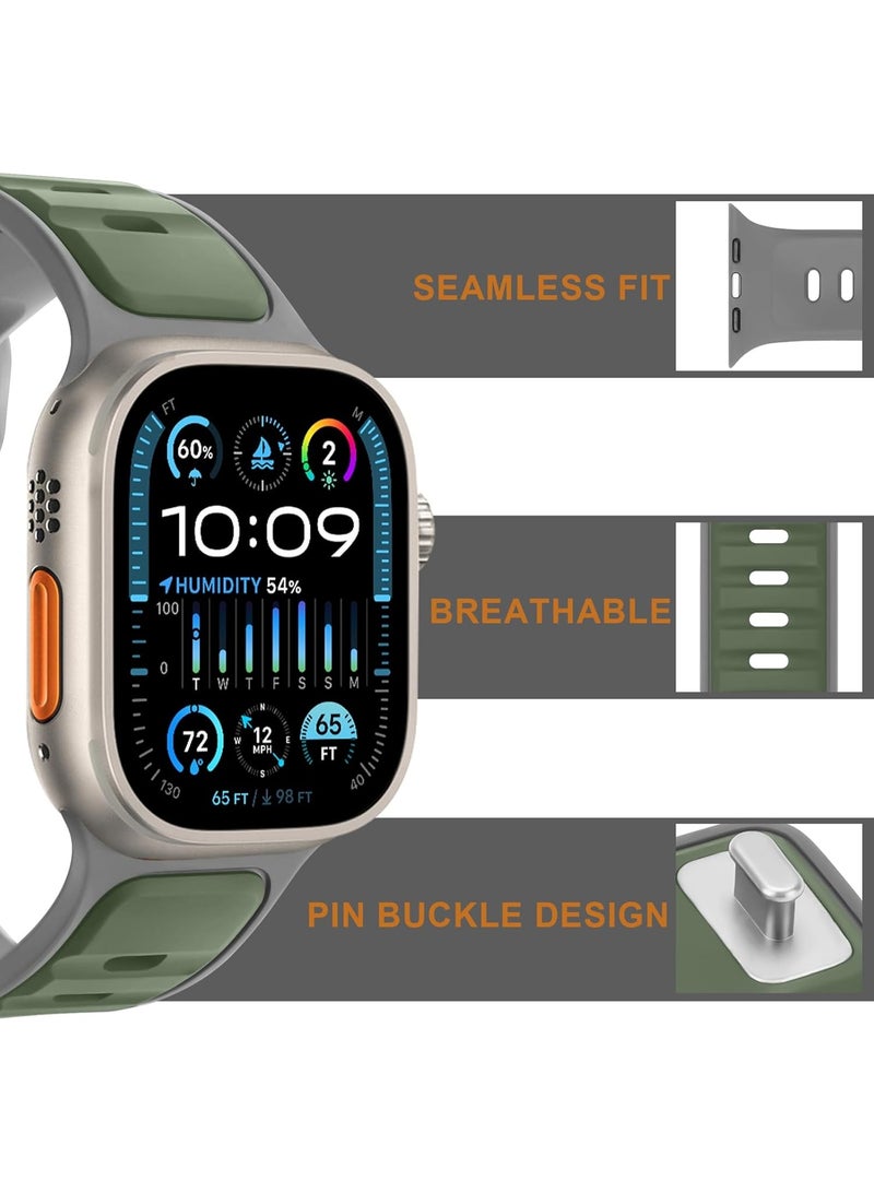 TEMPO Silicone Band Compatible with Apple Watch for Men Women Ultra 3 | 2 | 1, 49mm/45mm/44mm/42mm Soft Sport Loop Waterproof Strap for iWatch Series 11/10/9/8/7/6/5/4/3/2/1 - Image 4