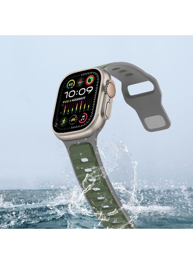 TEMPO Silicone Band Compatible with Apple Watch for Men Women Ultra 3 | 2 | 1, 49mm/45mm/44mm/42mm Soft Sport Loop Waterproof Strap for iWatch Series 11/10/9/8/7/6/5/4/3/2/1 - Image 3