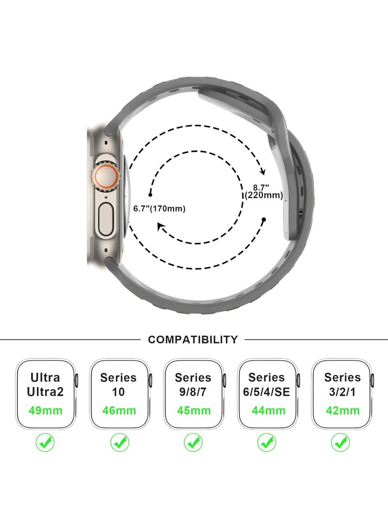 TEMPO Silicone Band Compatible with Apple Watch for Men Women Ultra 3 | 2 | 1, 49mm/45mm/44mm/42mm Soft Sport Loop Waterproof Strap for iWatch Series 11/10/9/8/7/6/5/4/3/2/1 - Image 5