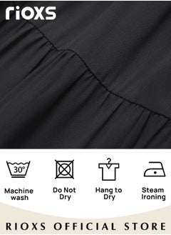 RIOXS Women's Dresses,Casual Long Sleeve Maxi Dress,Ladies V-Neck Fall Dress With Belted,Relaxed Fit Flowy Maxi Dresses, A-Line Wrap Dress For Party/Wedding/Feast/Business/Daily Wear  - Image 5
