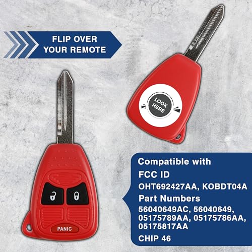 KeylessOption Key Fob for 2004 2005 2006 2007 2008 2009 2010 2011 2012 2013 2014 2015 2016 2017 Chrysler 300 Dodge Charger Jeep Cherokee Remote, 3-Button OHT692427AA, Programming Guide Included - Image 4