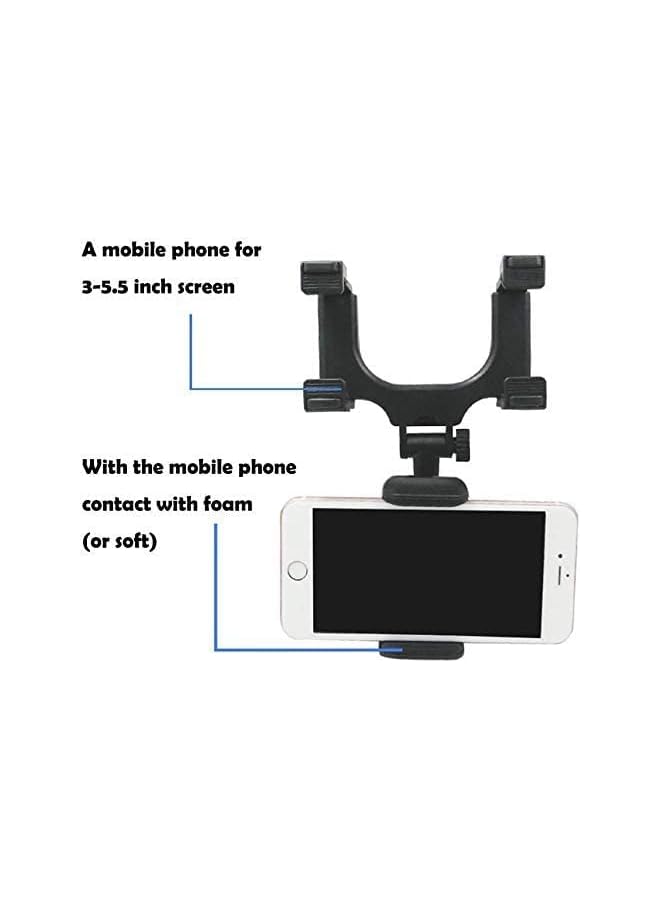 S-TOP 360 Rotation Adjustable Car Rearview Mirror Mount Phone Holder GPS Stand Universal Navigate Support Automobile Data Recorder Bracket Easy to Install Applicable to 99% of Car Models - Image 2