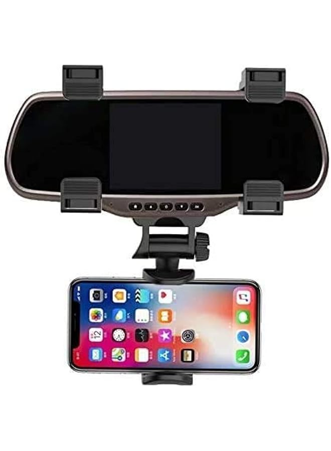 S-TOP 360 Rotation Adjustable Car Rearview Mirror Mount Phone Holder GPS Stand Universal Navigate Support Automobile Data Recorder Bracket Easy to Install Applicable to 99% of Car Models - Image 1