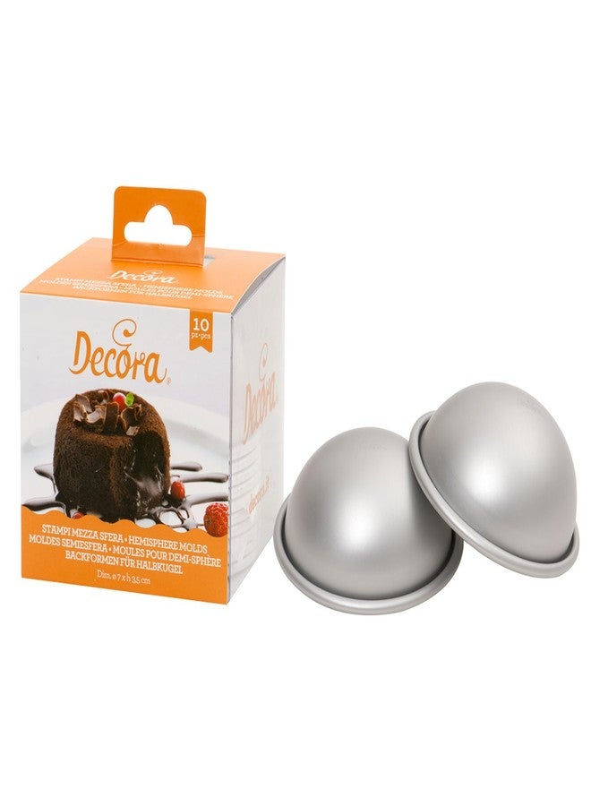 Decora Ø 7 X H 3,5 CM 10 Anodized Aluminum Hemisphere Cake PAN, Silver, Unità - Image 1