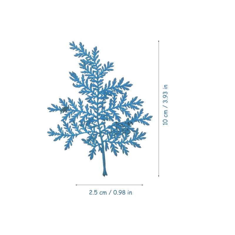 Blue Dried Leaves 48 Pieces Pressed Leaves Craft Kit for DIY Bookmarks Greeting Cards - Image 3