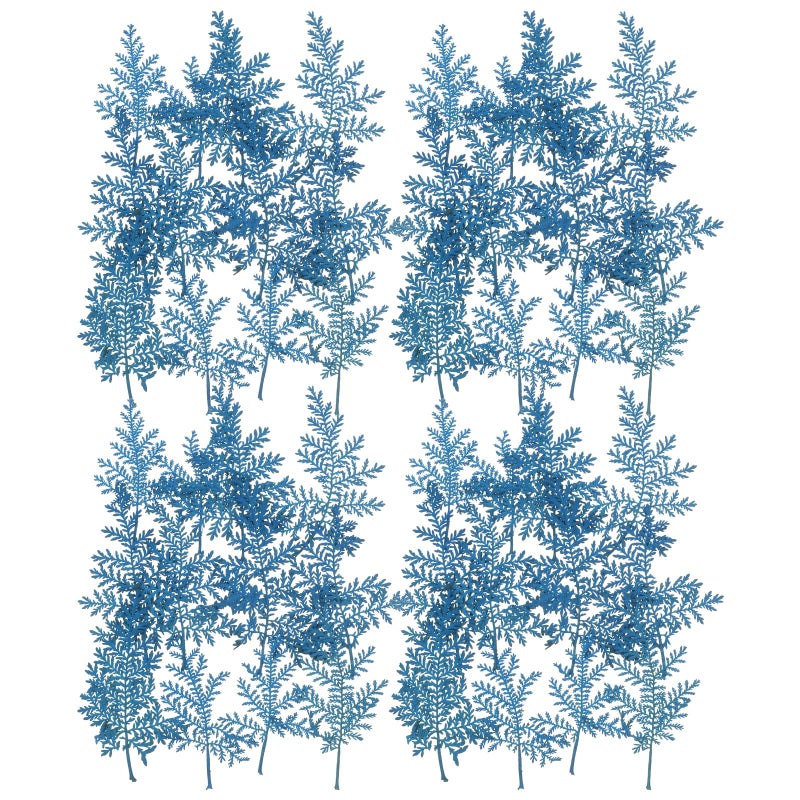 Blue Dried Leaves 48 Pieces Pressed Leaves Craft Kit for DIY Bookmarks Greeting Cards - Image 2