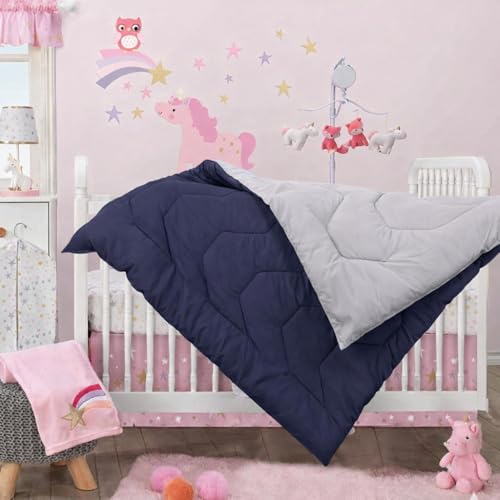 Toddylon Baby Comforter Soft Cotton Reversible Blanket for Up to 7-8 Years Kids AC Quilt for Newborn Infant Toddler Lightweight All Season Bedding Boys Girls 152x101 cm (Blue & Grey) - Image 5