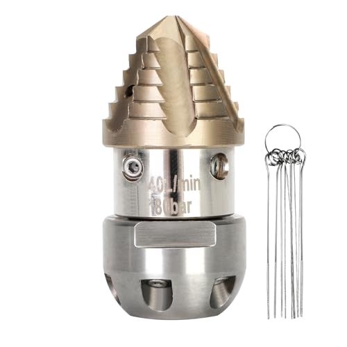 Anrain 38 Sewer Jetter Nozzle for 40 Lmin Pressure Washer 360 Degree 38 NPT Sewer Jetter Rotating Nozzle Stainless Steel for Vehicle Cleaning Industrial Equipment Cleaning 2Year US Warranty - Image 1