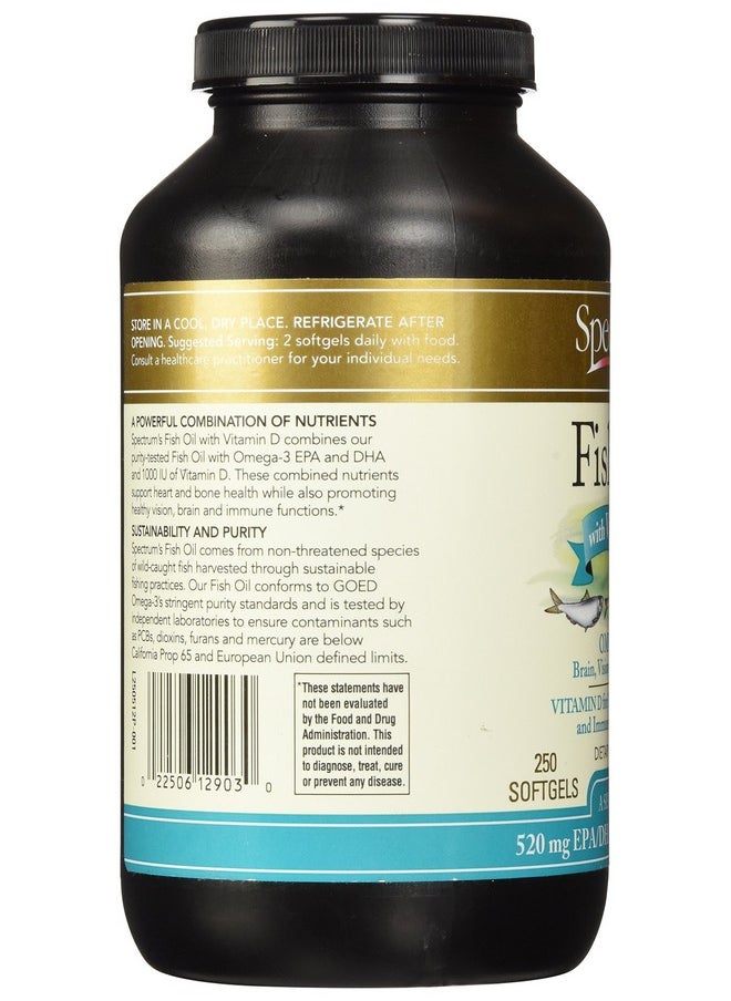 Spectrum - Essentials Softgels Fish Oil With Vitamin D 1000 Mg 250 Count - Image 1