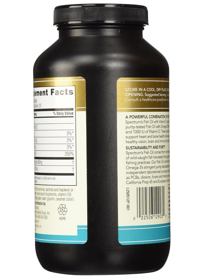 Spectrum - Essentials Softgels Fish Oil With Vitamin D 1000 Mg 250 Count - Image 1