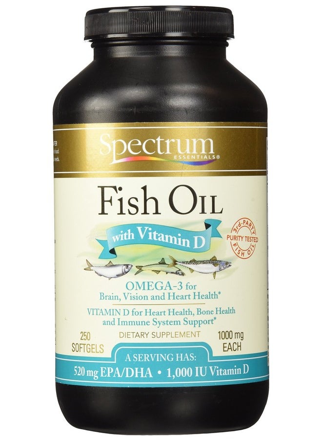 Spectrum - Essentials Softgels Fish Oil With Vitamin D 1000 Mg 250 Count - Image 1