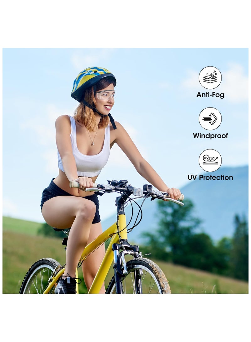 SOLARAE Safety Goggles Over Glasses, Anti-Fog Clear Wraparound Lens, Fog and Scratch-Resistant Over Glasses, Anti-Scratch Lab or Shooting Glasses Eye Protection, Adjustable, UV Protective Eyewear - Image 2