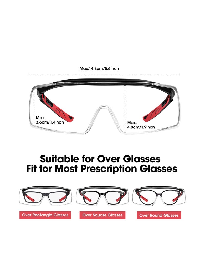 SOLARAE Safety Goggles Over Glasses, Anti-Fog Clear Wraparound Lens, Fog and Scratch-Resistant Over Glasses, Anti-Scratch Lab or Shooting Glasses Eye Protection, Adjustable, UV Protective Eyewear - Image 3