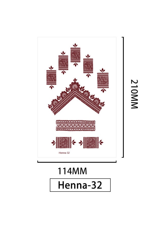 Mehendi Stickers Henna Mehendi stencil Tattoo Sticker for Hands Temporary Waterproof Mehndi Tattoo Body Art for Women & Girls - Image 1