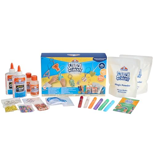 Elmers Stretch N Create Dough Kit 3 Ways to Play Keychains and Ornaments Kit 18 Count Perfect for Birthday Party Gift School Classroom Activity Kids Arts Crafts Fun - Image 1
