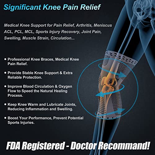 NEENCA Professional Knee Brace for Pain Relief, Medical Knee Support with Patella Pad & Side Stabilizers, Compression Knee Sleeve for Meniscus Tear, ACL, Joint Pain, Runner, Workout - FSA/HSA APPROVED - Image 3