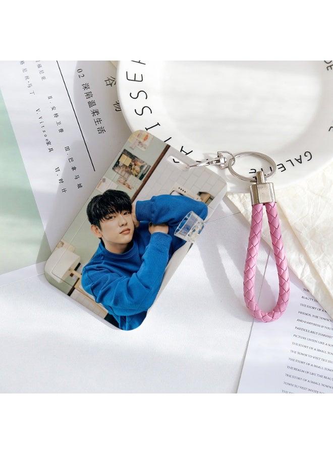 NIBEMINENT 1 - Piece GOT7 Kpop Photo Card Holder Pendant Key Chain ID Badge Holder ID Card Holder Photo Card Protector for School ID Office ID Access Card for Women Girls