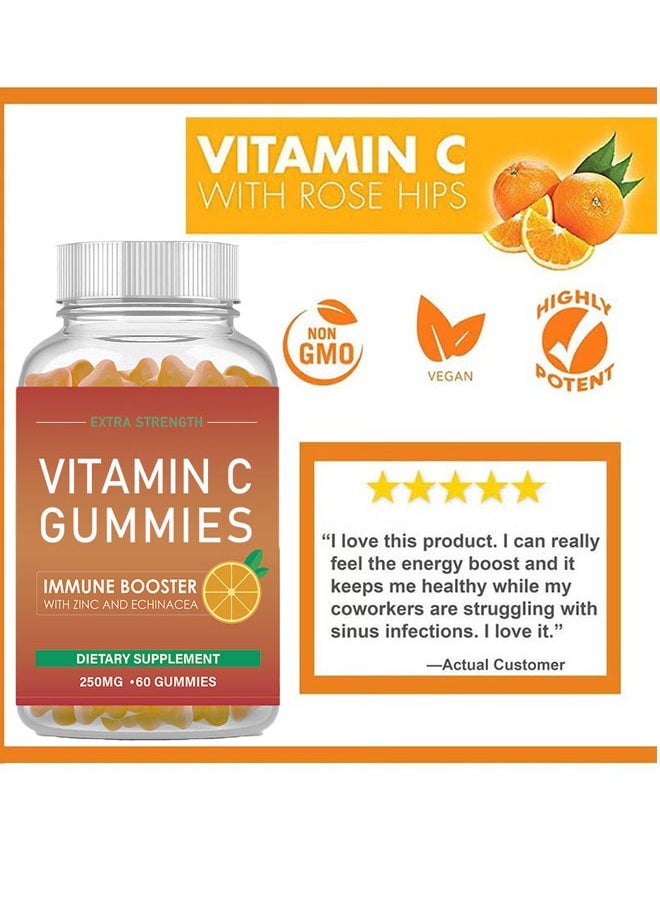 Ocean - Vitamin C Gummies 60 Gummies 250mg, Immune Booster, Collagen Synthesis, Natural Ingredients and Vegetarian, Healthy Respiratory and Heart, Anti Oxidants for Gummy Bear, Orange Flavor - Image 1