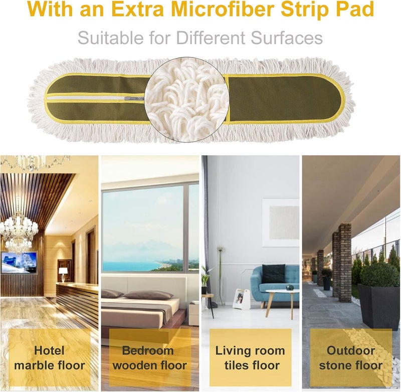 CLEANHOME 36" Microfiber Mop Pads 2 Pieces Just Fit Industrial Dust Mop: B08R3F1ZZM,Green - Image 5