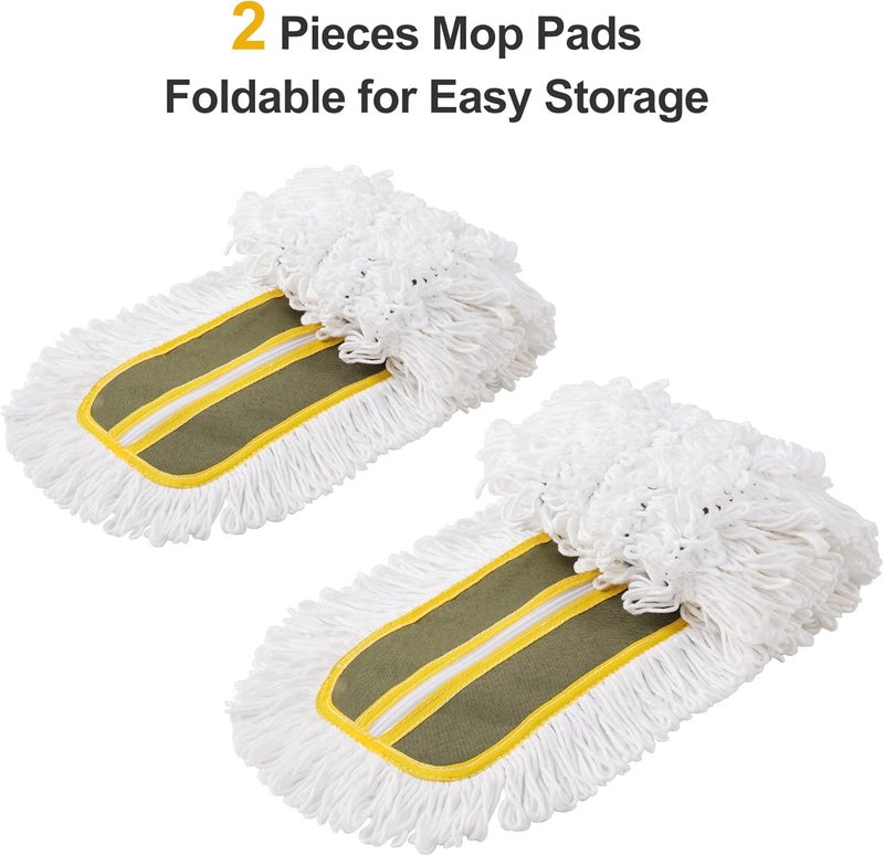 CLEANHOME 36" Microfiber Mop Pads 2 Pieces Just Fit Industrial Dust Mop: B08R3F1ZZM,Green - Image 3
