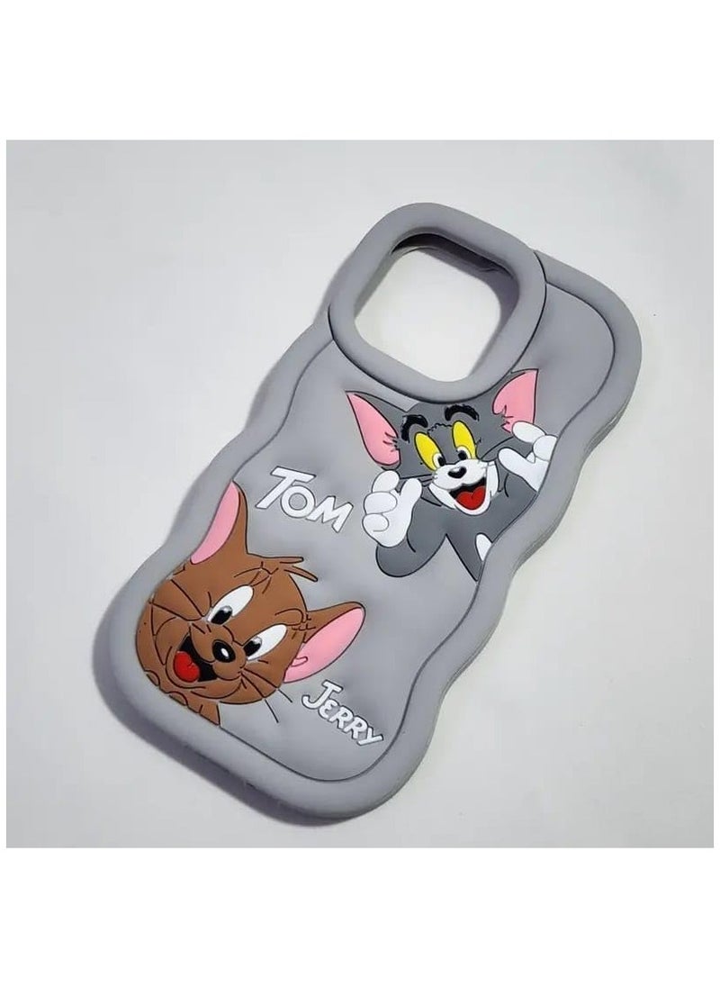 Raxoom For iPhone 16 Pro Max Cover Case with Camera Protection Cute 3D Soft Silicone Protective Design Cartoon Back Cover Silicone Grey  - Image 4