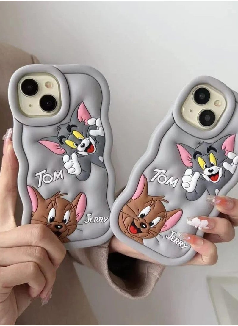 Raxoom For iPhone 16 Pro Max Cover Case with Camera Protection Cute 3D Soft Silicone Protective Design Cartoon Back Cover Silicone Grey  - Image 5
