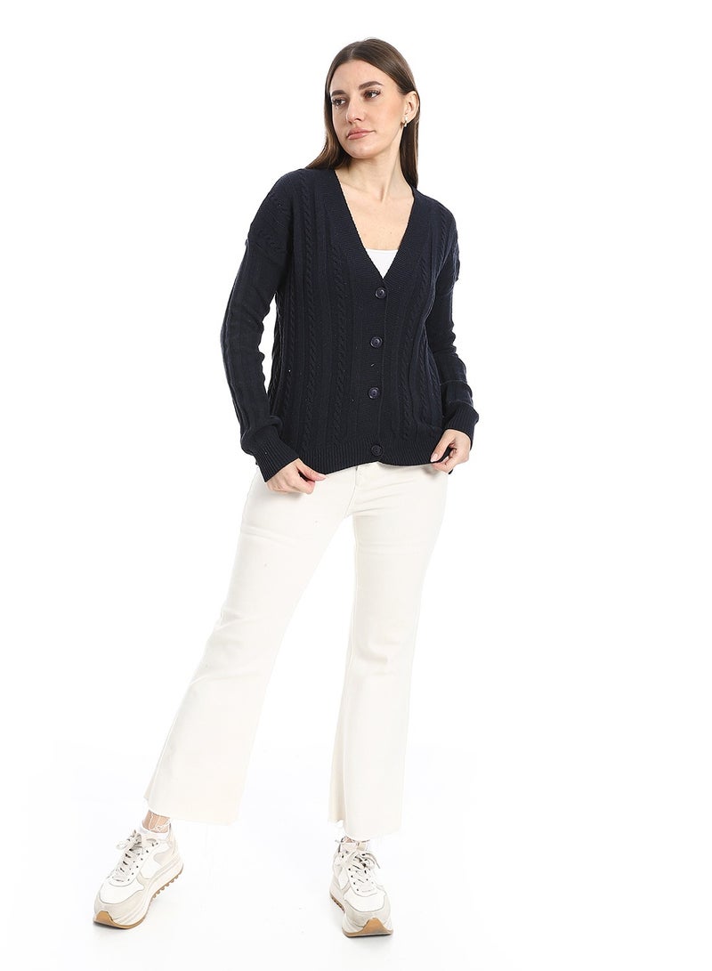 Caesar Women's wool cardigan with front buttons  - Image 3