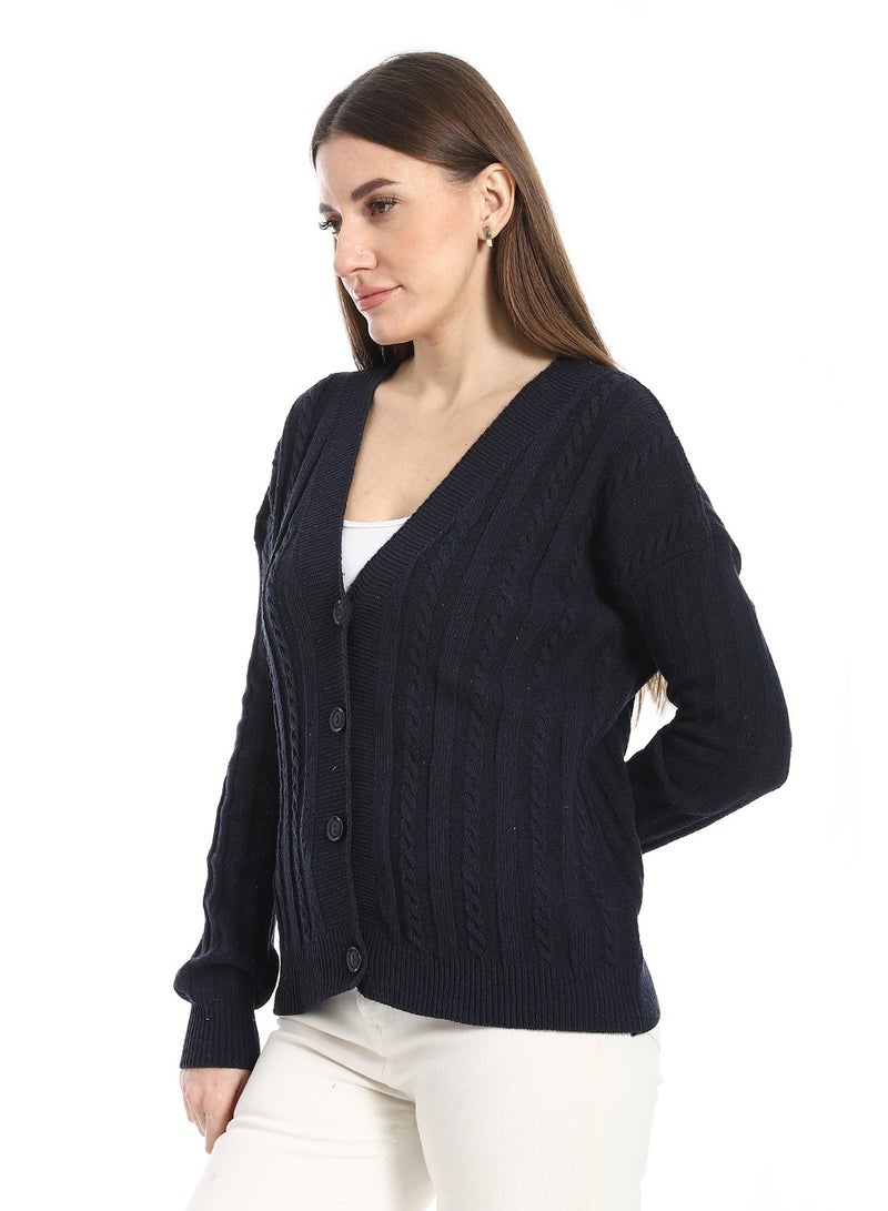 Caesar Women's wool cardigan with front buttons  - Image 2