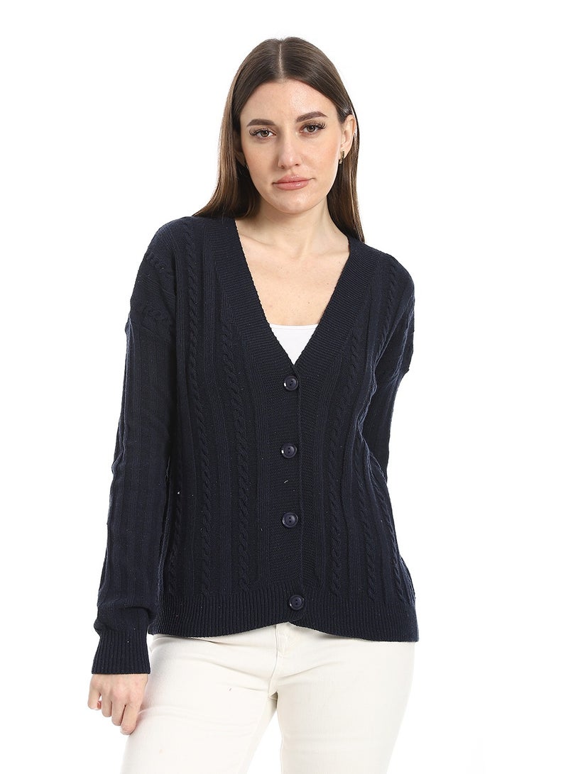 سيزار كارديجان نسائي من الصوف بأزرار أمامية - Image 1