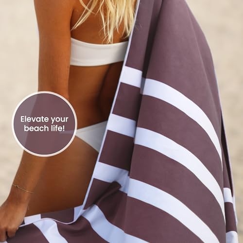 SummerSand Microfiber Beach Towel - Quick Dry, Sand Free - Compact and Lightweight for Travel - Recycled Materials - Travel Bag Included - Large Microfiber Towel (63x31.5in – Grape Purple) - Image 2