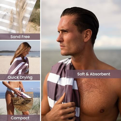 SummerSand Microfiber Beach Towel - Quick Dry, Sand Free - Compact and Lightweight for Travel - Recycled Materials - Travel Bag Included - Large Microfiber Towel (63x31.5in – Grape Purple) - Image 4