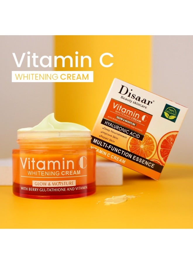 Disaar Beauty Vitamin C & Hyaluronic Acid Face Whitening Cream – Deep Hydration and Skin Repair, Anti-Aging Formula, Reduces Fine Lines and Wrinkles, Enhances Radiance and Glow, Lightweight Gel Texture, 50ml - Image 4
