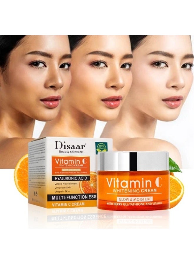Disaar Beauty Vitamin C & Hyaluronic Acid Face Whitening Cream – Deep Hydration and Skin Repair, Anti-Aging Formula, Reduces Fine Lines and Wrinkles, Enhances Radiance and Glow, Lightweight Gel Texture, 50ml - Image 3