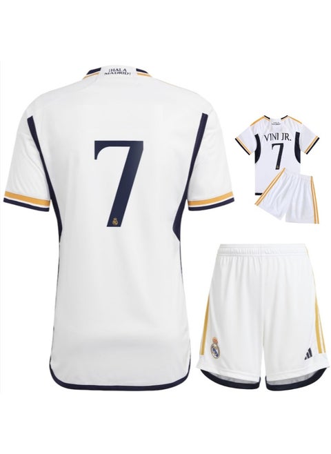 23/24 New Season Real Madrid HOME Football Kits VINI JR. #7 Fans Football Jersey/Shorts Gift Set Youth Sizes and Adult Size