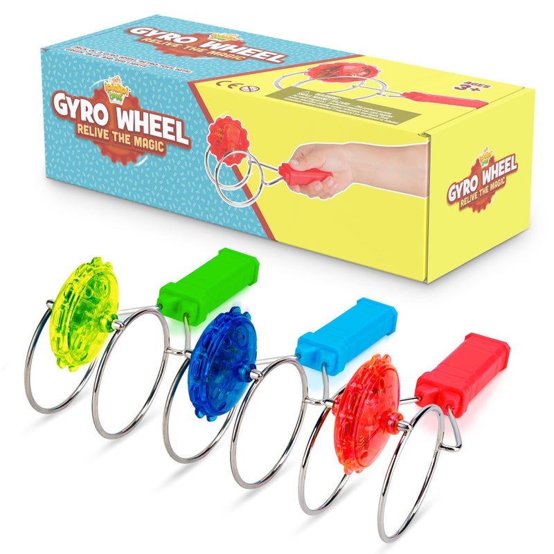 IPIDIPI TOYS Retro Magic Gyro Wheel 3 Pack Light Up Magnetic Rail Twister Fidget Toy Classic Vintage Spinning Sensory Fidget Toys Nostalgia Gifts Party Favors and Easter Basket Stuffers for Kids - Image 3