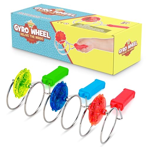 IPIDIPI TOYS Retro Magic Gyro Wheel 3 Pack Light Up Magnetic Rail Twister Fidget Toy Classic Vintage Spinning Sensory Fidget Toys Nostalgia Gifts Party Favors and Easter Basket Stuffers for Kids - Image 1