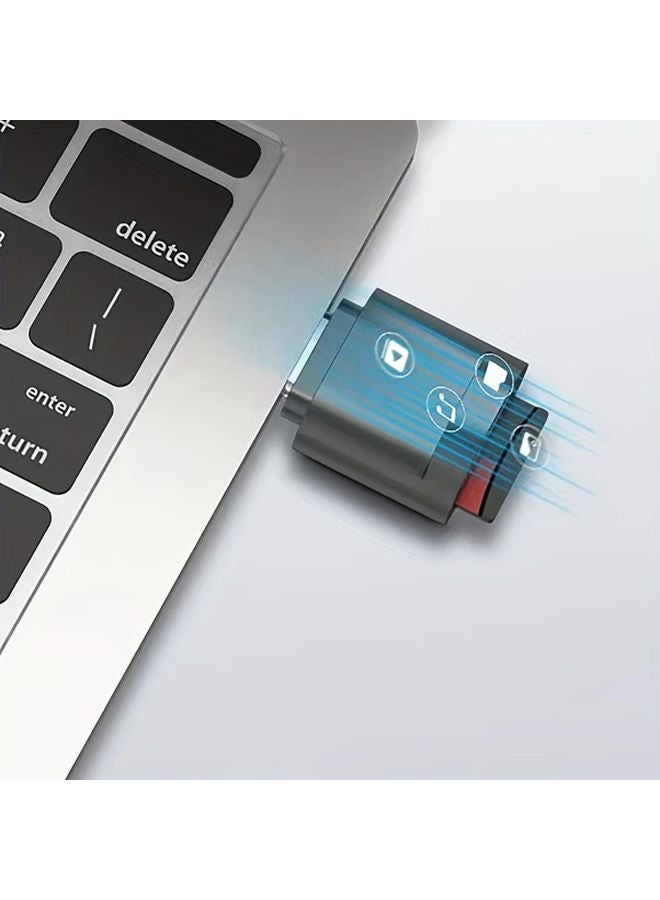 قارئ بطاقة SD من نوع USB-C الأسود، محول تشغيل مباشر بدون بقايا للألعاب والكاميرات، نقل بيانات آمن - Image 4