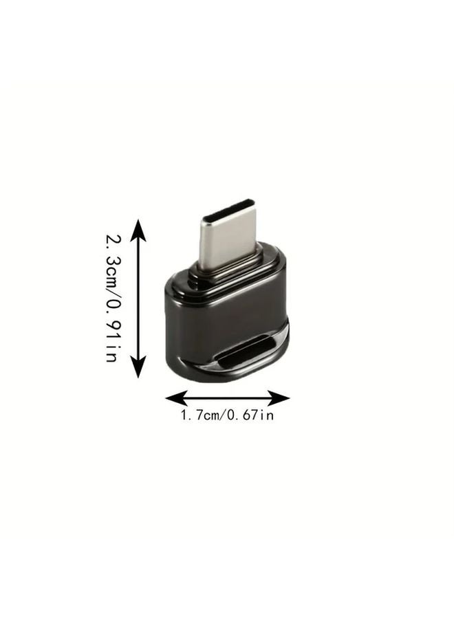 قارئ بطاقة SD من نوع USB-C الأسود، محول تشغيل مباشر بدون بقايا للألعاب والكاميرات، نقل بيانات آمن - Image 2