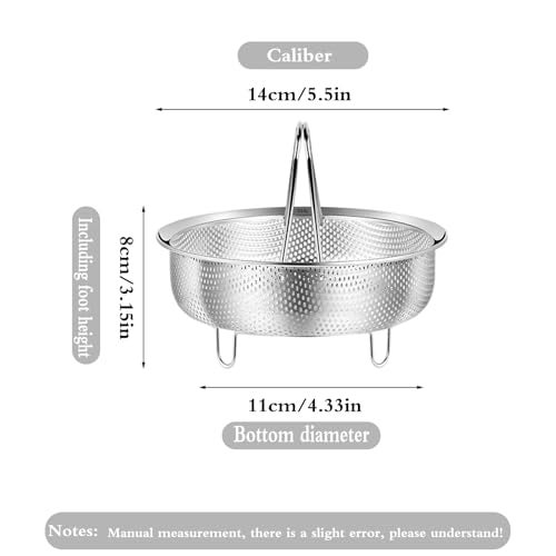 SHPii Food Grade Stainless Steel Steamer with Carrying Handle Three Legged Stand, Multifunctional Home Steamer, Essential for Healthy Cooking (5.5in) - Image 3